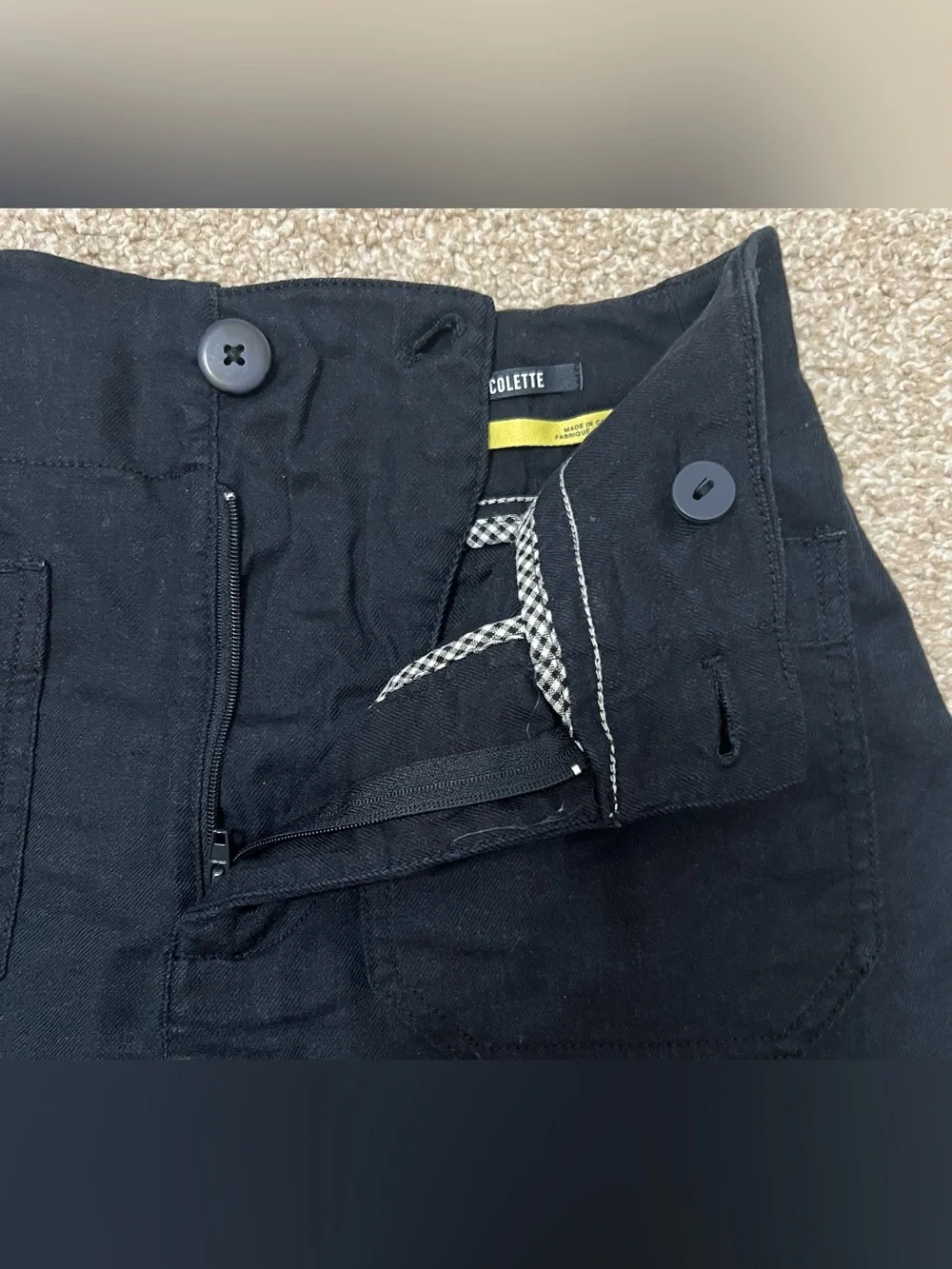Anthropologie by Maeve The Linen Colette Short in Black Sz 25